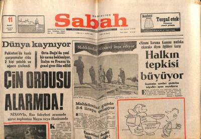 Sabah Gazetesi 11 Mart 1969 - Çin Ordusu Alarmda GZ64085 - 2