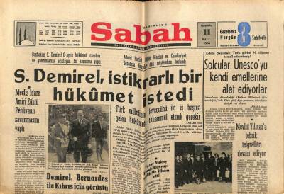 Sabah Gazetesi 11 Mayıs 1966 - Süleyman Demirel İstikrarlı Bir Hükümet İstedi GZ63881 - 1