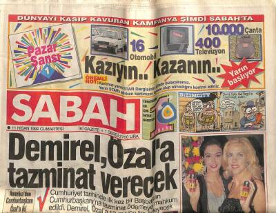 Sabah Gazetesi 11 Nisan 1992 - Doğum Günü Hediyesi GZ56592 - 1
