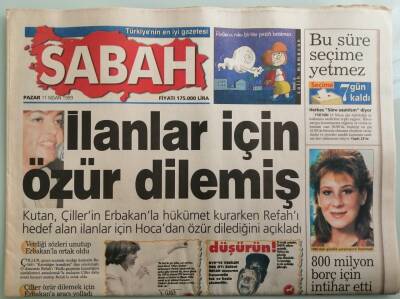 Sabah Gazetesi 11 Nisan 1999 Yılmazlardan Mültecilere Dokuz TIR Dolusu Yardım -GZ44055 - 1