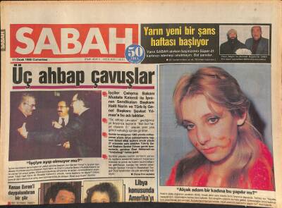 Sabah Gazetesi 11 Ocak 1986 - Semra Özal Dün Gece 53 Yaşına Bastı - Kenan Evreni Duygulandıran Bir Şiir GZ127864 - 1