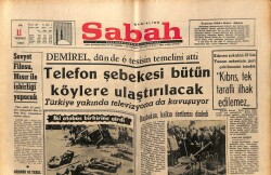 Sabah Gazetesi 11 Temmuz 1967 - Telefon Şebekesi Bütün Köylere Ulaştırılacak GZ64163 - 1