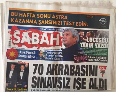 Sabah Gazetesi 12 Aralık 2014 - Ulusal Güvenlik Konseyi Geliyor , Lucescu Tarih Yazdı GZ26951 - 1