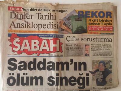 Sabah Gazetesi 12 Ekim 1999 - Saddamın Ölüm Sineği GZ31428 - 1