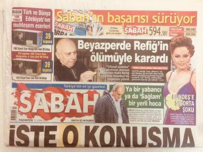 Sabah Gazetesi 12 Ekim 2009 - Ebru Gündeşe Sigorta Şoku GZ40230 - 1