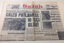 Sabah Gazetesi 12 Eylül 1969 - Grizu Patlaması10 İşçi Öldü - GZ15410 - 2