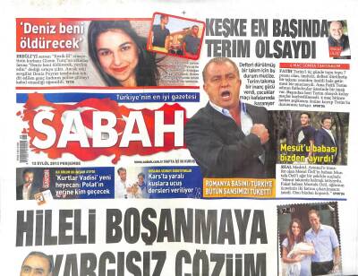 Sabah Gazetesi 12 Eylül 2013 - İsrailden Al Haberi GZ107024 - 1