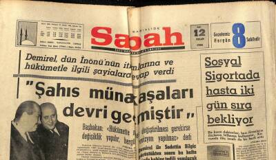 Sabah Gazetesi 12 Nisan 1966 - Baştımarın Konuşması Yerli Sosyalistlerin Maskesini İndirdi GZ74982 - 1