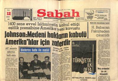 Sabah Gazetesi 12 Nisan 1968 - Kuranı Kerimi İfsat Edenler Hesap Vereceklerdir GZ64172 - 2