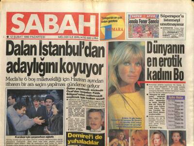 Sabah Gazetesi 12 Şubat 1990 - Fatma Girikin En Mutlu Günü GZ89084 - 1