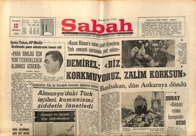 Sabah Gazetesi 12 Temmuz 1967 - Para Darlığı İçin Yeni Tedbirler Gerekir GZ64162 - 1