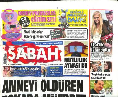 Sabah Gazetesi 13 Ağustos 2013 - Erol Evgin Ve Triosu GZ107303 - 1