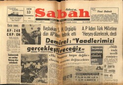 Sabah Gazetesi 13 Ekim 1965 - Hind İşgal Kuvvetleri Keşmir de Müslüman Halka Zulmediyor GZ63985 - 2