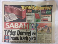 Sabah Gazetesi 13 Ekim 1991 - İnönüye İstanbulda Büyük Moral GZ72975 - 1