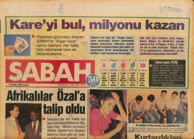 Sabah Gazetesi 13 Eylül 1985 - Afrikalılar Özala Talip Oldu - Gönül Yazar Ve Vural Öget Defilede... GZ126078 - 1