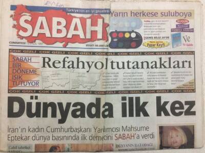 Sabah Gazetesi 13 Eylül 1997 - Refahyol Tutanakları GZ34917 - 1