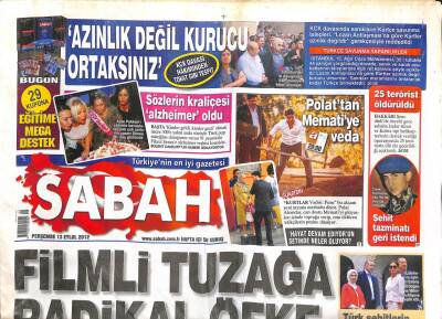 Sabah Gazetesi 13 Eylül 2012 - Pakistanda Yangın 314 Ölü - Özhasekinin Çifte Zaferi GZ109790 - 1