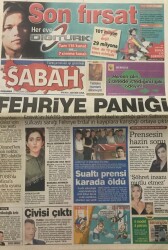 Sabah Gazetesi 13 Haziran 2001- Fehriye Erdal Paniği GZ45331 - 2