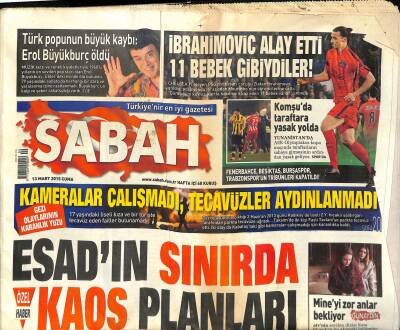Sabah Gazetesi 13 Mart 2015 - İbrahimovic Alay Etti - Avrupada Grip Salgını 2 Ayda 80 Bin Can Aldı GZ124749 - 1