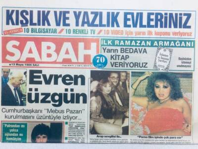Sabah Gazetesi 13 Mayıs 1986 - Evren Üzgün GZ42046 - 1