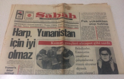 Sabah Gazetesi 13 Nisan 1974 - Harp Yunanistan İçin İyi Olmaz - GZ15425 - 2