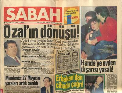 Sabah Gazetesi 13 Nisan 1990 - Necmettin Erbakandan Cihat Çağrısı GZ61506 - 1