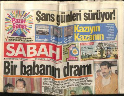 Sabah Gazetesi 13 Nisan 1992 - Doğum Günü Hediyesi GZ56591 - 1