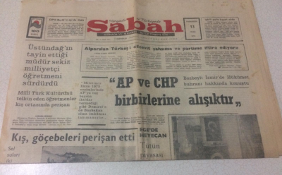 Sabah Gazetesi 13 Ocak 1975 - Alparslan Türkeş Ecevit Şahsıma Ve Partime İftira Ediyor - GZ15431 - 1