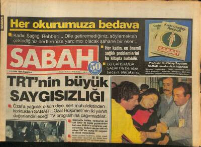 Sabah Gazetesi 13 Ocak 1986 - TRTnin Büyük Saygısızlığı - Yüzme Öğretmeni Rolü Oynayan Neşe Aksoy , Yüzme Bilmiyor GZ126161 - 1