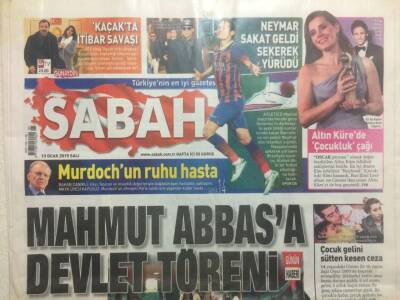 Sabah Gazetesi 13 Ocak 2015 - Mahmut Abbasa Devlet Töreni GZ29531 - 1