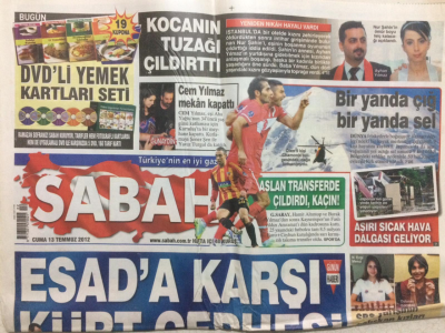 Sabah Gazetesi 13 Temmuz 2012 - Esata Karşı Kürt Cephesi GZ27593 - 1