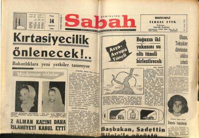 Sabah Gazetesi 14 Ağustos 1966 - Sunay Dün Akıl Hastahanesini Gezip Malumat Topladı GZ80684 - 1