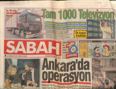 Sabah Gazetesi 14 Ağustos 1992 - Sırplara Askeri Müdahale Kararı - GZ85164 - 1