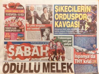 Sabah Gazetesi 14 Aralık 2009 - Memduh Ün Ve Fatma Girik Aşk Tazeledi GZ40240 - 1