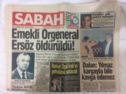 Sabah Gazetesi 14 Ekim 1991 - Emekli Orgeneral Ersöz Öldürüldü GZ72974 - 1