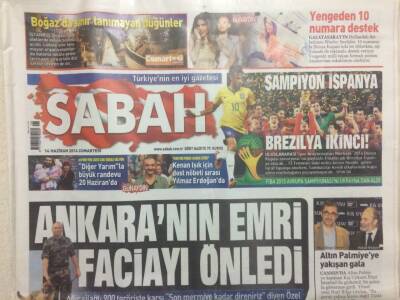 Sabah Gazetesi 14 Haziran 2014 - Ankaranın Emri Faciayı Önledi GZ29512 - 1