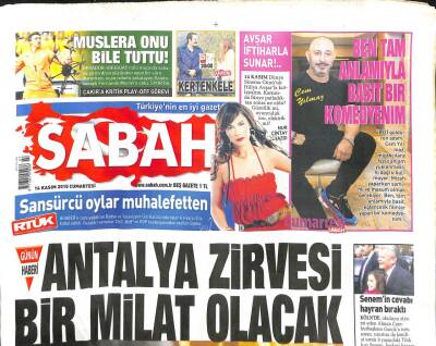 Sabah Gazetesi 14 Kasım 2015 - Cem YılmazBasit Bir Komedyenim GZ104661 - 1