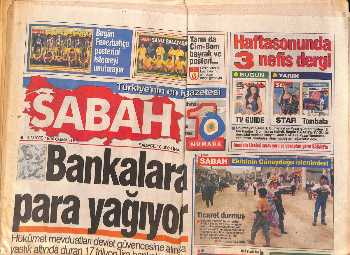 Sabah Gazetesi 14 Mayıs 1994 - Çiller İhracatçı Başımızın Tacı - Göknel'e 8 Yıl Sözen'e Beraat Kararı Çıktı GZ132734 - 1
