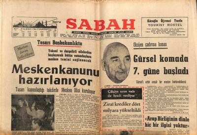 Sabah Gazetesi 14 Şubat 1966 - Oksijen Çadırına Konan Gürsel Komada 7. Güne Başladı GZ80732 - 1