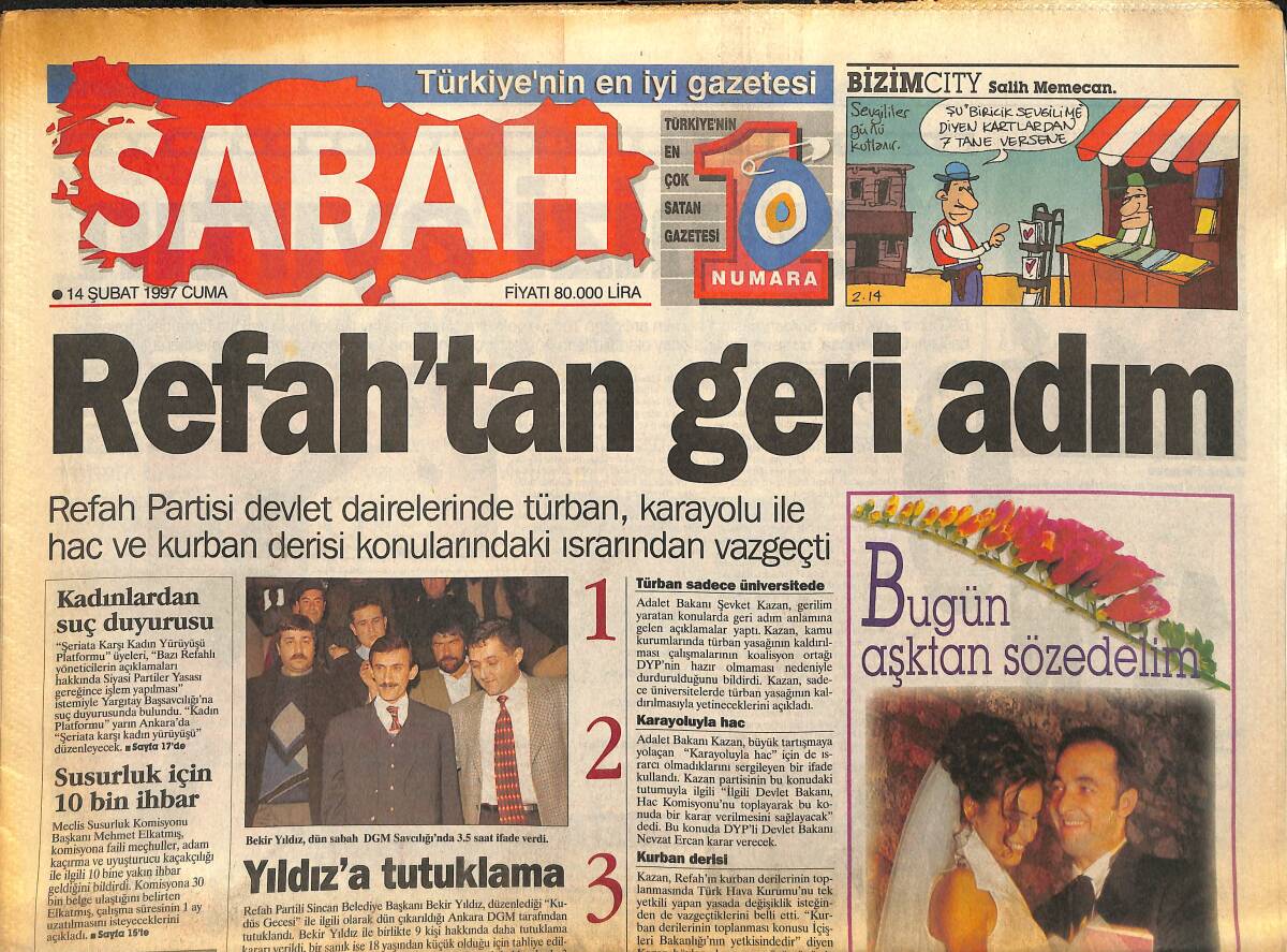 Sabah Gazetesi 14 Şubat 1997 - Gürsoy. Terim'i Asla Kovmayız - Hawking Bu Kez Yanıldı GZ147882 - 1