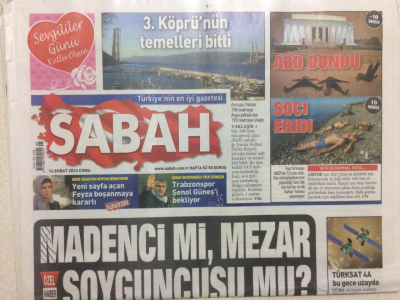 Sabah Gazetesi 14 Şubat 2014 - Madenci mi Mezar Soyguncusu mu ? GZ27977 - 1