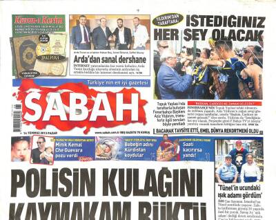 Sabah Gazetesi 14 Temmuz 2013 - Arda Turandan Sanal Dershane - Esadın Füzeleri Açılmadan Vuruldu GZ98405 - 1