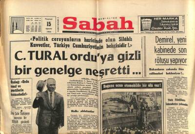 Sabah Gazetesi 15 Ağustos 1966 - Katar Şeyhi İstanbulda GZ80682 - 1