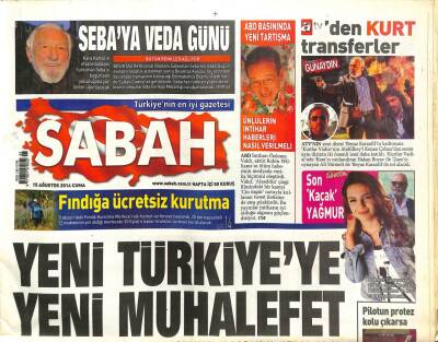 Sabah Gazetesi 15 Ağustos 2014 - Cumhuriyet Ve Aydınlıka Casusluk Davası - Cihan Ünal 68inden Sonra Şarkıcı Oldu GZ98414 - 1