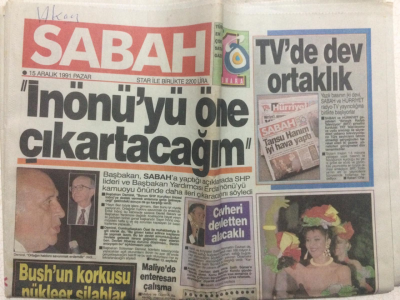 Sabah Gazetesi 15 Aralık 1991 - Demirelİnönüyü Öne Çıkaracağım GZ27388 - 1