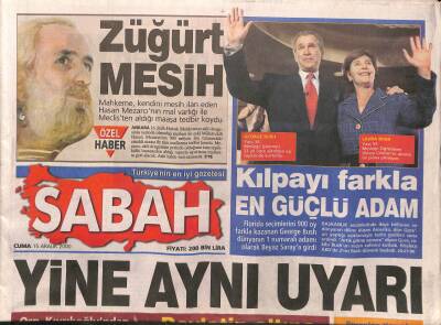 Sabah Gazetesi 15 Aralık 2000 - Sanatçıya Mafya Rolü Yasaklanıyor - Sabancıdan Yeni Ekonomi Tavsiyesi GZ92534 - 1