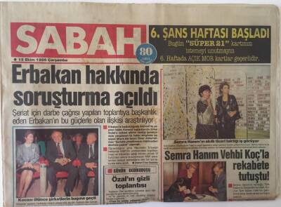 Sabah Gazetesi 15 Ekim 1986 - Erbakan Hakkında Soruşturma Açıldı GZ20920 - 1