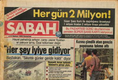 Sabah Gazetesi 15 Haziran 1985 - Praline Dergisinde Yayınlanan Fotoğraf - Kara Şimşek 3 Hafta Aradan Sonra Yeniden Ekranlarda GZ127138 - 1