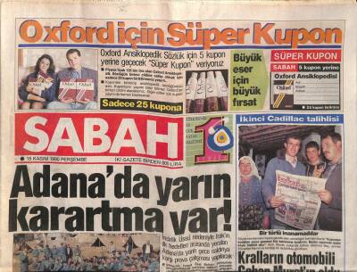 Sabah Gazetesi 15 Kasım 1990 - İzmirli Balıkçılar Butikçiliğe Başladı GZ83582 - 1
