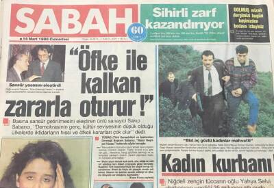 Sabah Gazetesi 15 Mart 1986-Sakıp SabancıÖfke İle Kalkan Zararla Oturur GZ36499 - 1